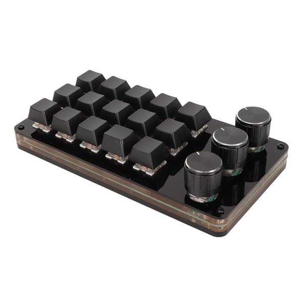 Mini Tilpassbar Tastatur 15 Taster 3 Knapper Programmerbar Blå Bryter Hot Swappable Programmering Makro Tastatur for Dataspill