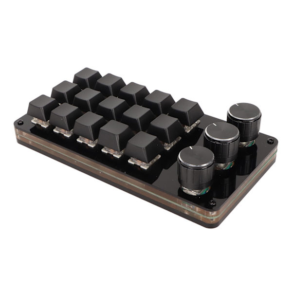 Mini Tilpasset Tastatur 15 Taster 3 Knapper Programmerbar Blå Switch Hot Swappable Programmering Makro Tastatur til Computer Gaming