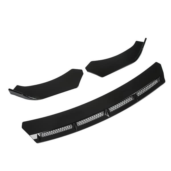 3 stk. Front Bumper Lip Body Kit Universal Spoiler Wing Bilmodifikation til Bil Sort