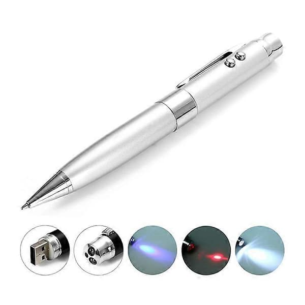 3-i-1 Laser Pen Style USB Flash Disk, Sølv Style 5