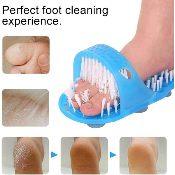 Vita heel opp badtofflor med borste badskor badkar plastskor dusch borste massager