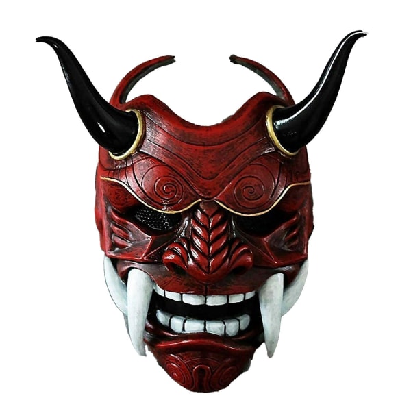 Halloween Mask Hanya Devil Oni Warrior Noh Kabuki Prajna Red