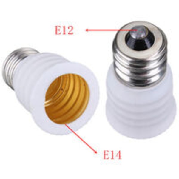 E12 till E14 adapter Adapter LED-lampa adapter vit konverter