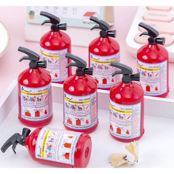 Set med 5 kreativa pennvässare för barn brandsläckare formad pennvässare (pennvässare - brandsläckare),