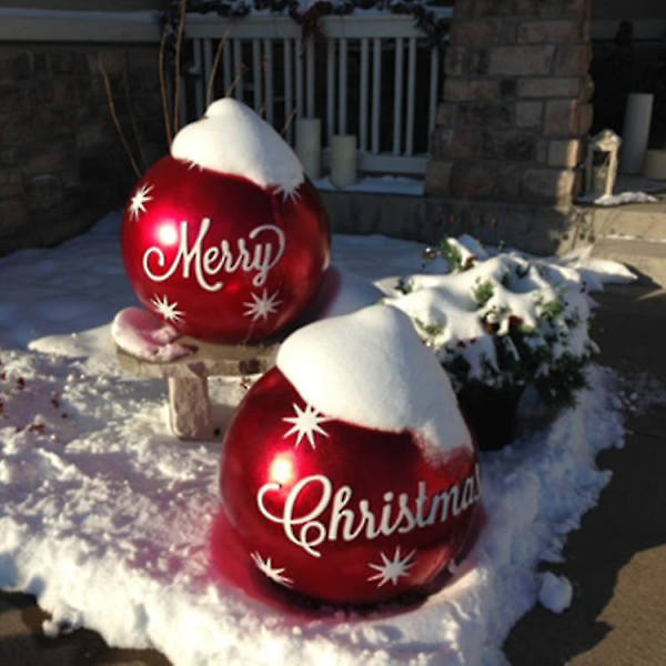 2 Stk Merry Christmas Giant Oppustelig Pvc Julebold