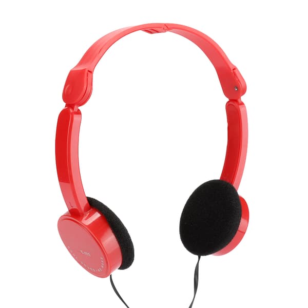 Sammenfoldeligt kablet stereoheadset Børnehovedtelefon med mikrofon til smartphone-tablet Rød
