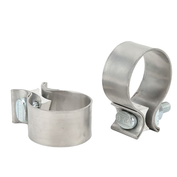 2 stk Eksos Butt Joint Band Clamp 304 Rustfritt Stål Lyddemper Rørhylse Kobling for 2 tommer Rør