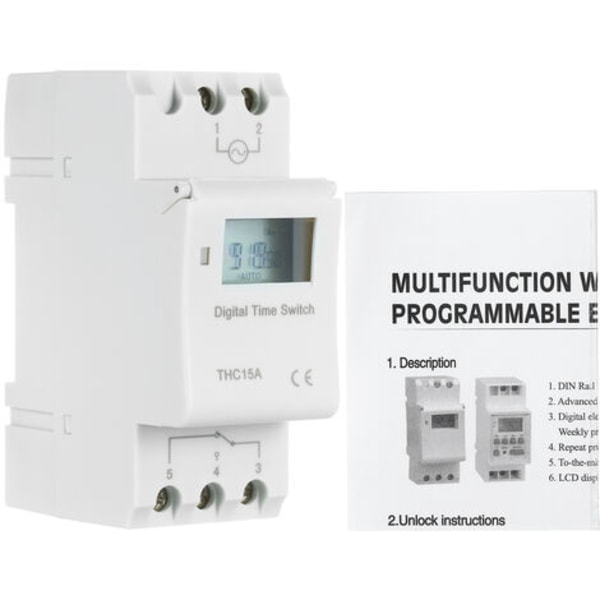 THC15A 16A digitaalinen aikakytkin ohjelmoitavissa mikrotietokoneella