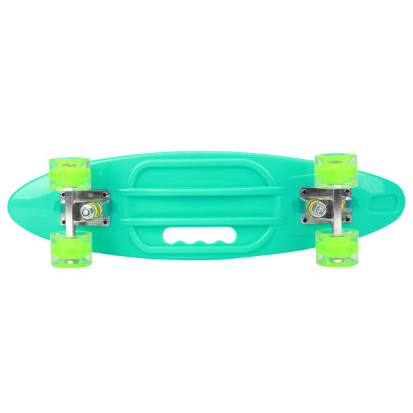 Børns skateboard konkurrence skateboard sjovt sød lille fisk firehjulet skateboard (grøn S, hjulfarve tilfældig)
