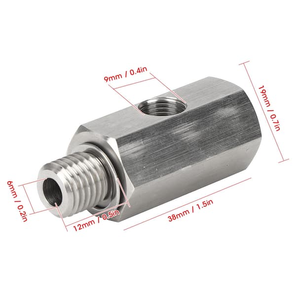 M12x1.5 1/8 NPT Turbo Olietrykssensor T-adapter Rustfrit Stål Biltilbehør