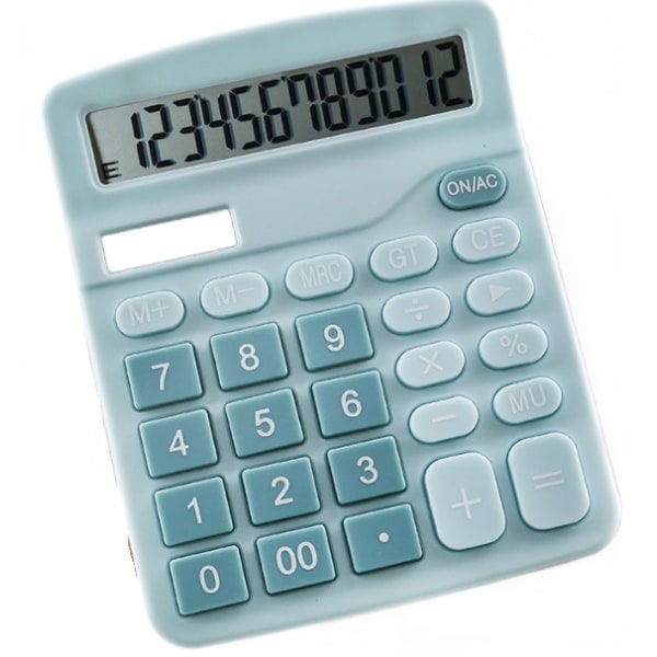 Solenergikalkulator Dobbeltdrevet finansiell regnskap skrivebordskalkulator (lyseblå)