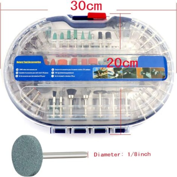 276 stk roterende verktøysett for sliping, polering, sliping, 1/8" skaft elektrisk sliper
