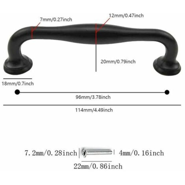 10 stk Sorte køkkenskabsgreb Sorte skabsgreb Solide sorte køkkendørgreb med mat finish 128mm Cen