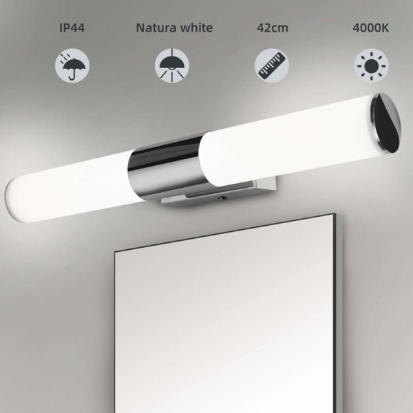 Badeværelsesspejl Væglampe Badeværelsesloftslampe Krom Makeup Lampe Gratis Boring Installation Badeværelse LED Spejl Fron