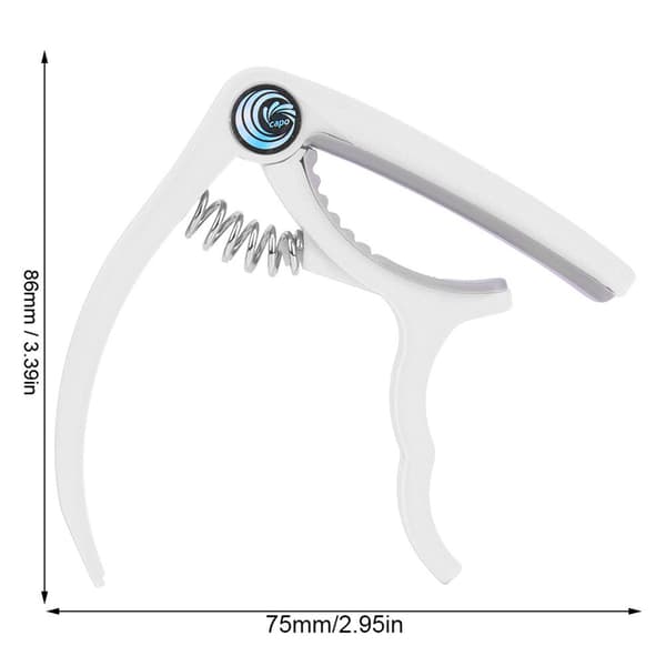 Guitar Capo Brostiftfjerner i Plastik til 4 til 6 Strenge Guitar Bas Ukulele Hvid