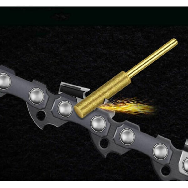 8 st titanpläterade diamantslipande motorsågsbitar elektrisk motorsågfil med hög hårdhet - 4 mm
