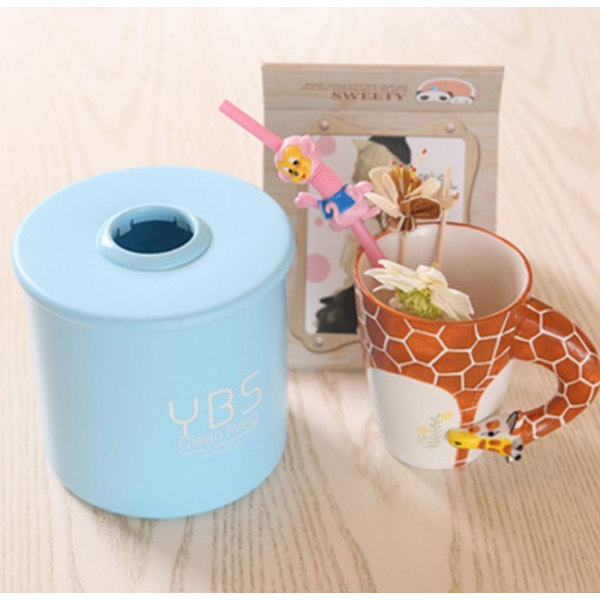 Cylinderrulle tissue box hem kreativ plast roll tissue box hem pumpande tissue box (cylindrisk blå (102)),