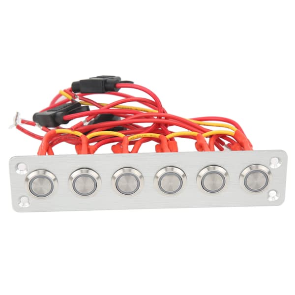 Ferdig Koblet 6-veis Vippebryterpanel med Blå LED-lys for Bil RV Yacht 12V DC System