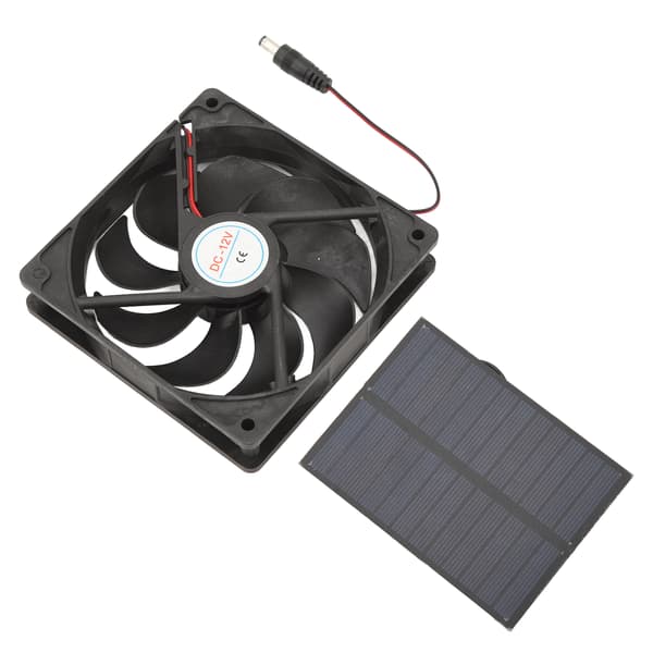 12V 3W Monokrystallinsk Solpanel Ventilator Sæt til Campingvogn Toilet Kæledyrshus Udendørs