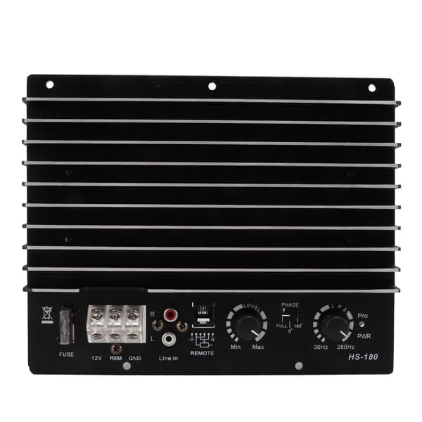 Svart 12V 1000W Bilforstærker Bilstereo Subwoofer Effektforstærker Multibeskyttelse