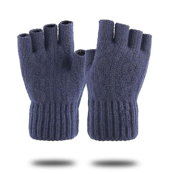 Neulotut sormettomat hanskat Talvi paksut lämpimät kosketusnäyttökäsineet Unisex ulkokäyttöön joustavat joustavat lämpimät puolisormet pyöräilykäsineet