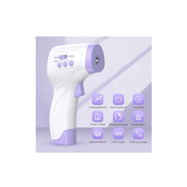Pannetermometer Infrarødt husholdningstermometer (149mm*95 hvit + lilla engelsk versjon),