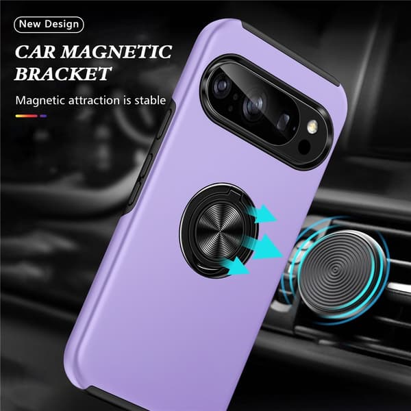 Til Pixel 10 Pro / Pixel 10 Deksel Hybrid deksel med Fingerring - [ht] Lila purple