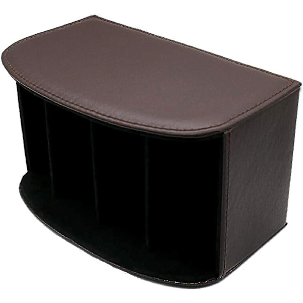 Retro Leather Series Vardagsrum Kontor Fjärrkontroll Box Finishing Desktop förvaringsbox (brun)
