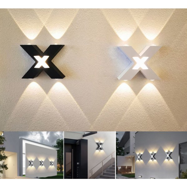 Vanntett utendørs LED-vegglys, trappekorridor/soveromsveggdekorasjon (svart, positivt lys)GruppeM