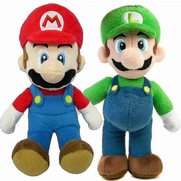 25 cm Super Mario Bros plyschdocka Mario Luigi mjukleksak. A red