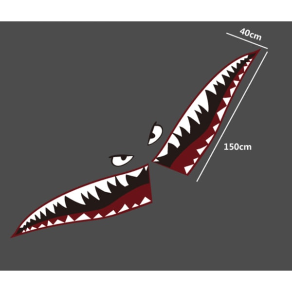 Car Personality Shark Mouth Sticker Creative Car Body Color Sticker Dörrsidodörrsklistermärke (Shark Mouth Typ B Par)