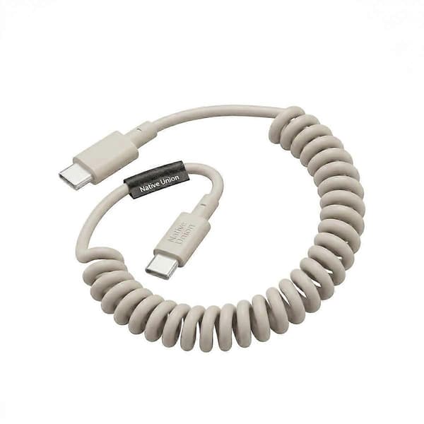 USB-C–USB-C-kaapeli 60W kierretty 1,2m POP-sarja pikalataus Beige