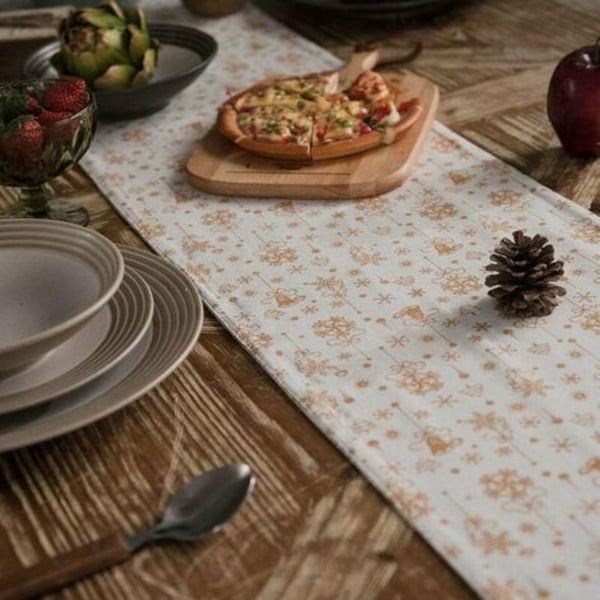 Luksus bordløper, varmstemplet design for juleborddekorasjon, middagsselskaper eller familiesammenkomster, innendørs eller utendørs