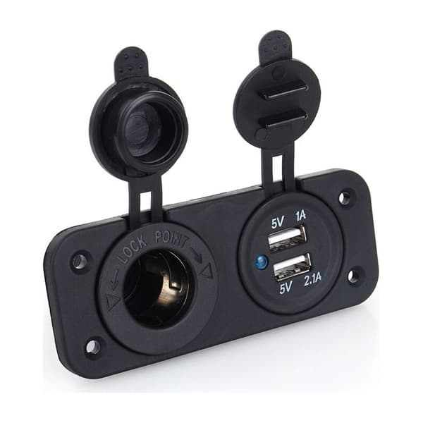 CHOYCLIT Dobbel USB Billader Sigarettenner Splitter 12V Strømadapter Uttak