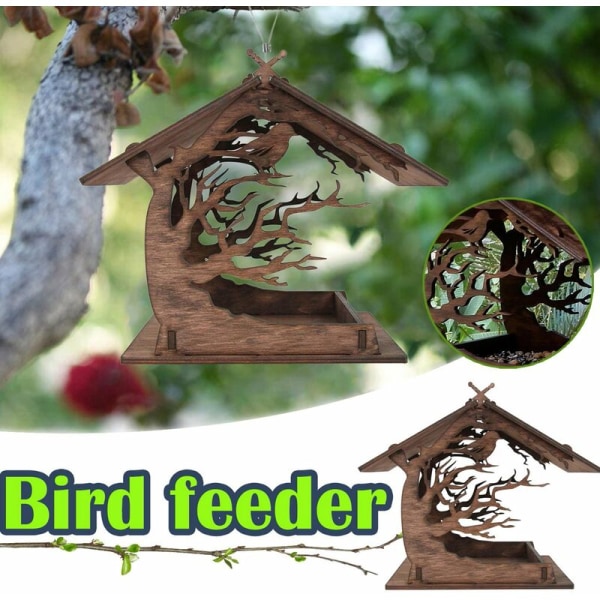 Miljøvennlig tre DIY utendørs hage mater Fuglehus i tre DIY fuglemater