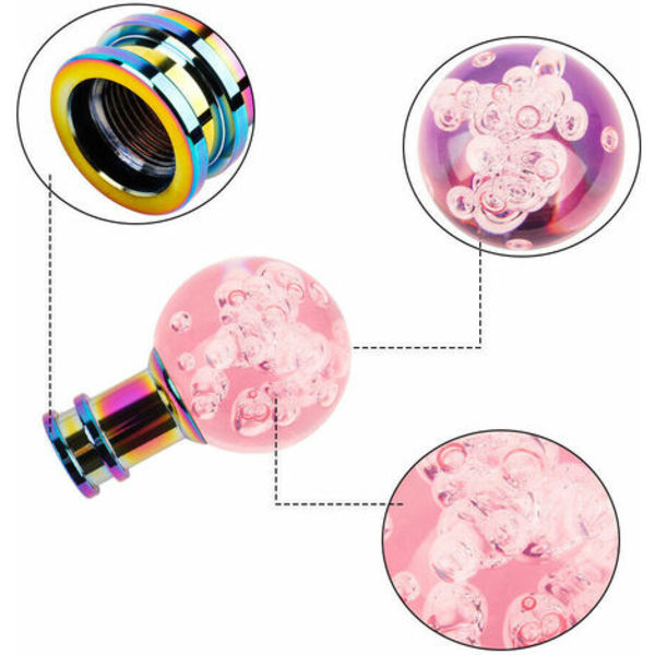 Akrylkristallbubbla växelspak Rund kulväxelspak Transparent Rose Shifter, modell: Rose