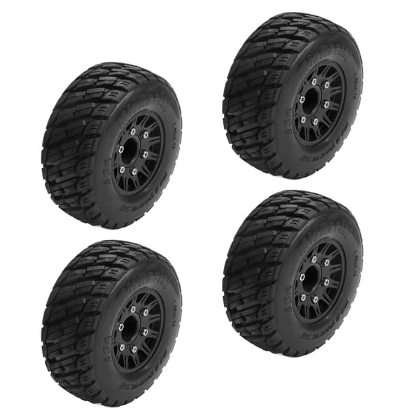 4 stk. 1/10 RC Short Course Lastbildæk Plastgummi 113 mm Diameter RC Tilbehør til ARRMA Sort