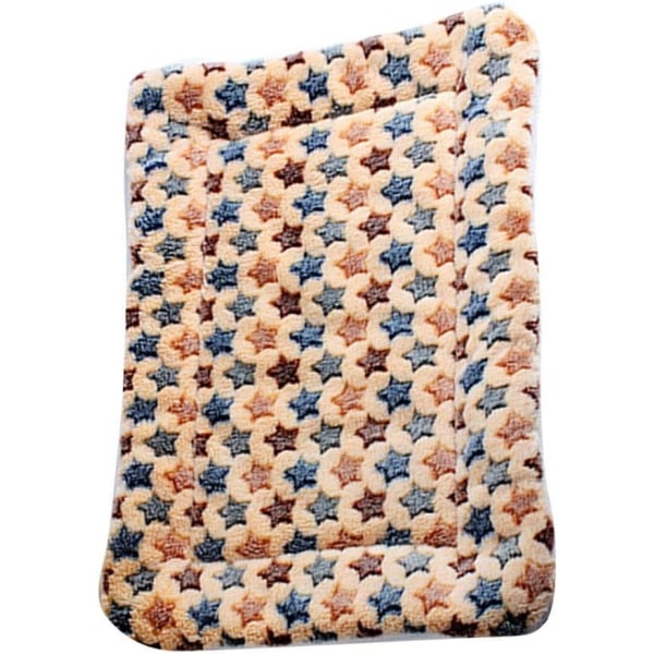 Plysch Star Pet Filt Coral Velvet Sängkudde Valp Liggunderlag Sommar Coral Velvet Pet Kennel Varmkudde Beige, S: 50x35cm,