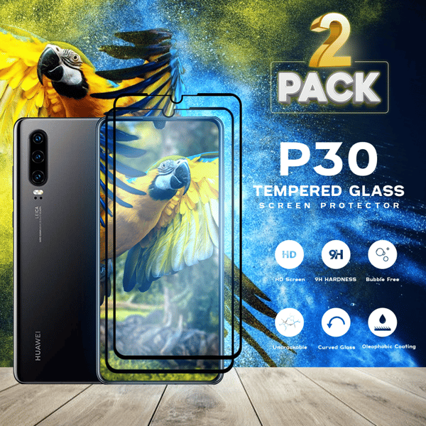 2-Pack HUAWEI P30 Skærmbeskyttelse - Hærdet Glas 9H - Super kvalitet 3D—ht