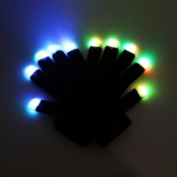 7 farver lysshow LED-handsker Rave Light Fingerbelysning blinkende glødende handsker