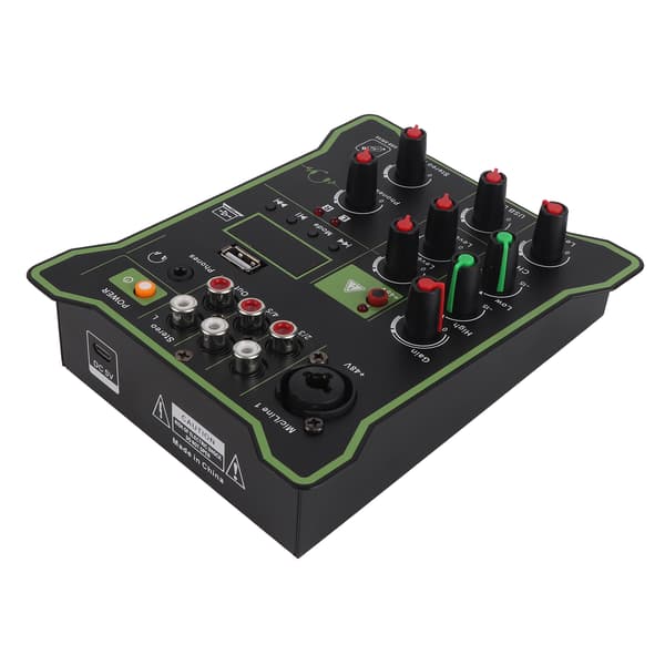 5 Kanalers Linjemixer Mini Audio Mixer med Bluetooth USB-efterklangseffekt til mobiltelefoner, tablets, computere