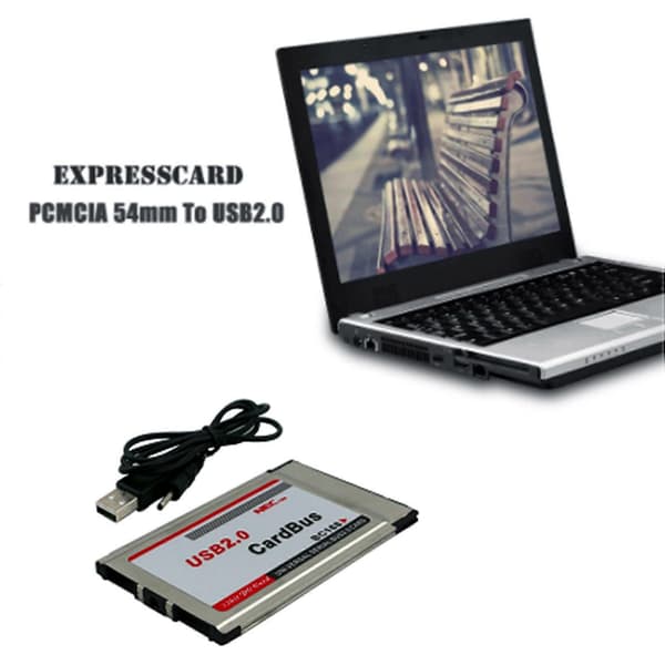 PCMCIA til USB 2.0 CardBus Dual 2 Port 480M Kort Adapter til Bærbar PC Computer[ht]