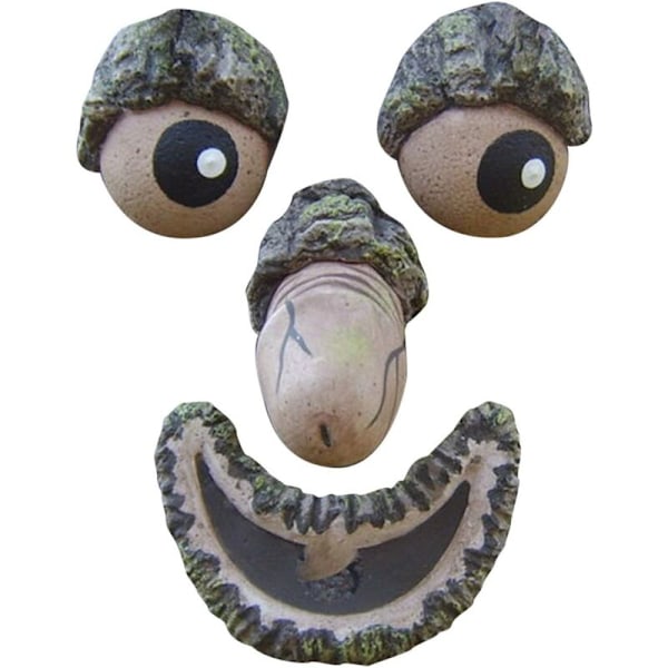 Trestamme-dekorasjon E påsketre Ansiktspryd Bakgård Hagedekor, morsom harpiks fuglemater