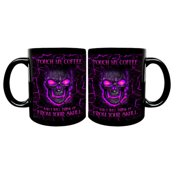 Rolig kaffemugg för beröring Mitt kaffe Jag kommer att dricka det Dödskalle 11 oz keramisk tekopp för män Kvinnor Halloween-julfödelsedagspresent null - 3