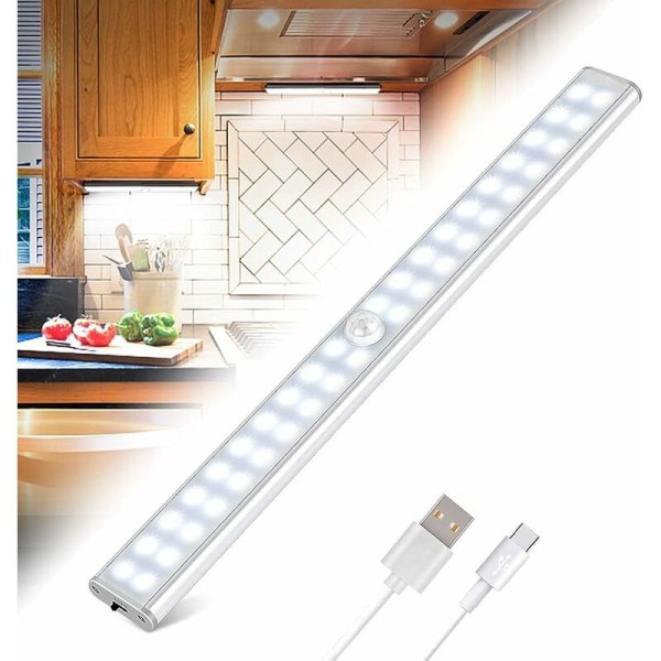 40 lamppärlor intelligent vitt ljus människokroppsremsa laddning 40led induktionslampa motion induktion garderobslampa,