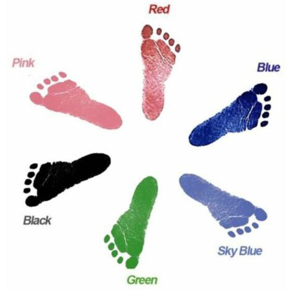 Set med 2 baby och fotspår, säker giftfri 9,5 x 5,7 cm himmelsblå