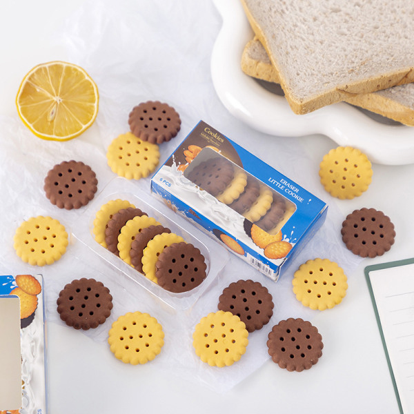 Mini Food Eraser 12 stykker informasjonskapsler Søt morsomme blyant viskelær for barn, julepremie gaveaktiviteter