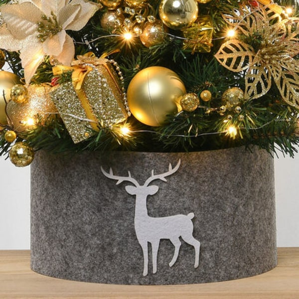 45 cm liten konstgjord julgran, liten julgran med LED-lampor, för helgdagar, julfester, guld