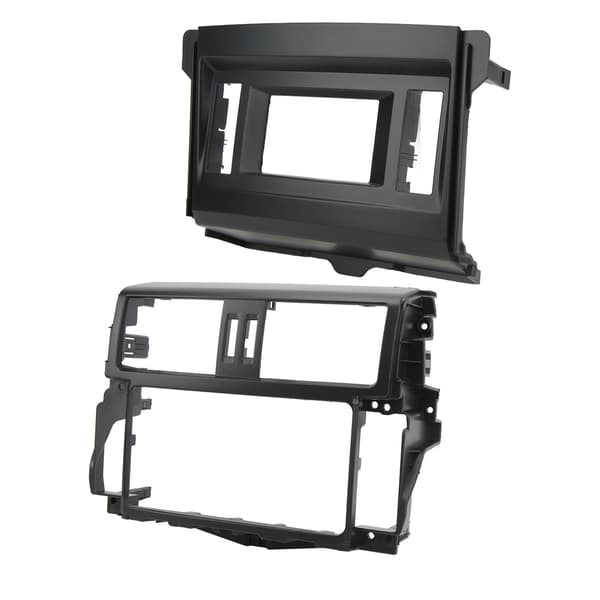 2ST Bil Stereo Radio Panel Trim Glat Sort Dashboard Panel Rammeudskiftning til Prado GXL 2010