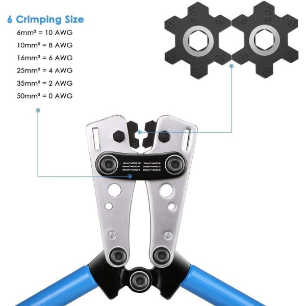 Kobber-aluminium nesekabel krympetang (50B+10 tommer blått håndtak kabelkutter) Egnet for verktøyrom